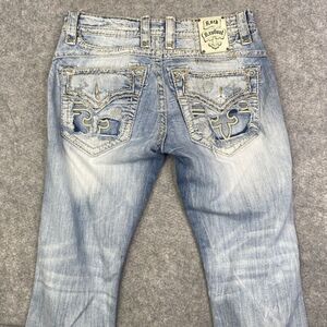 Rock Revival Chester Relaxed Straight Distressed Denim Jeans Men’s 33(33x27)